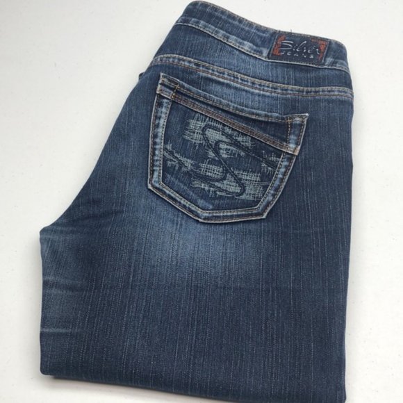 RETRO SILVER AIKO BOOTCUT JEANS 29x31 EMBOSSED PATCH 😎 - Picture 1 of 14